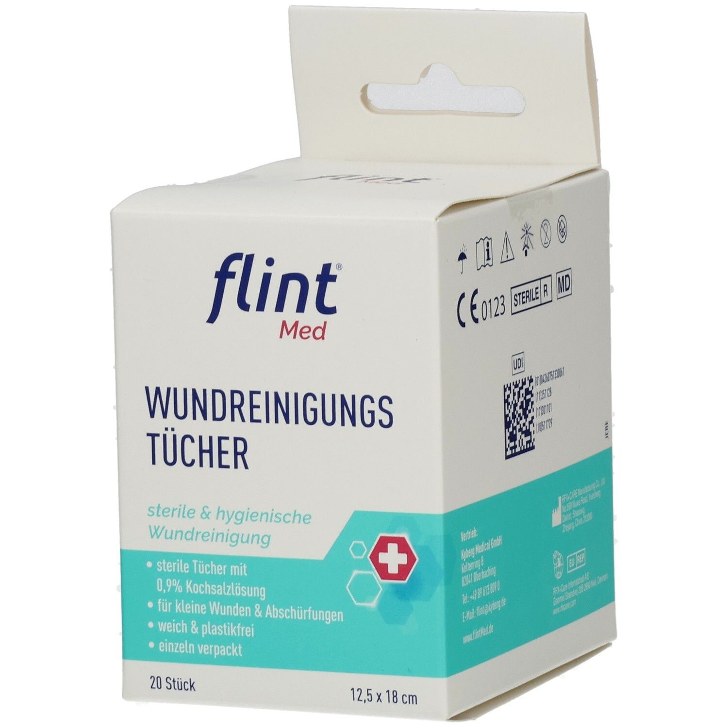 Flint Med Wundreinigungstücher steril 12,5x18 cm 20 St Tücher