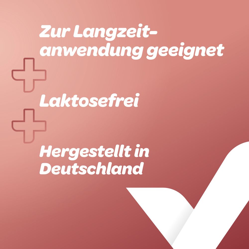 Jodinat®: Zur Langzeitanwendung geeignet, laktosefrei, hergestellt in Deutschland.