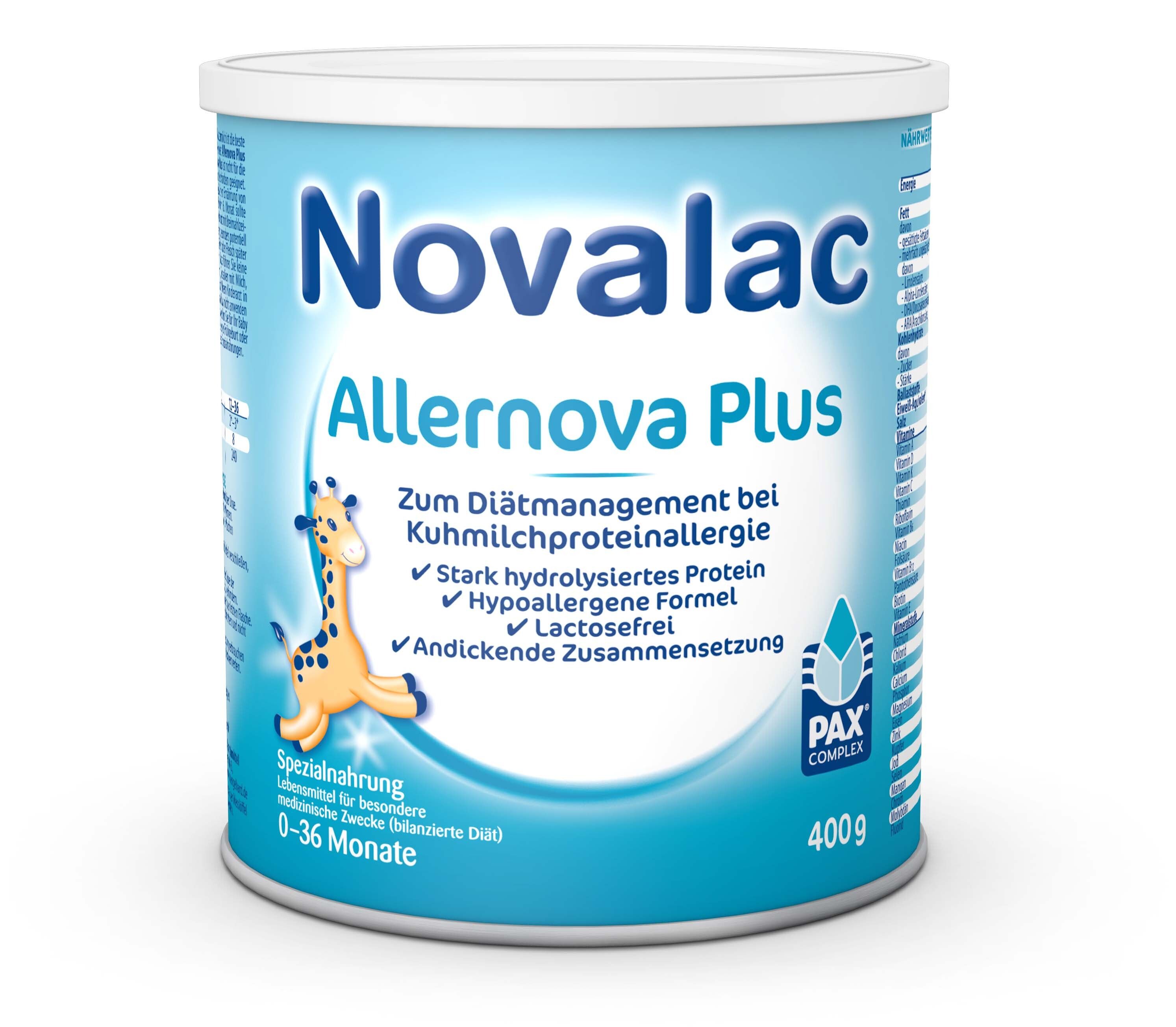 Novalac Allernova Plus Spezialnahrung 0-36 Monate 400 g Pulver