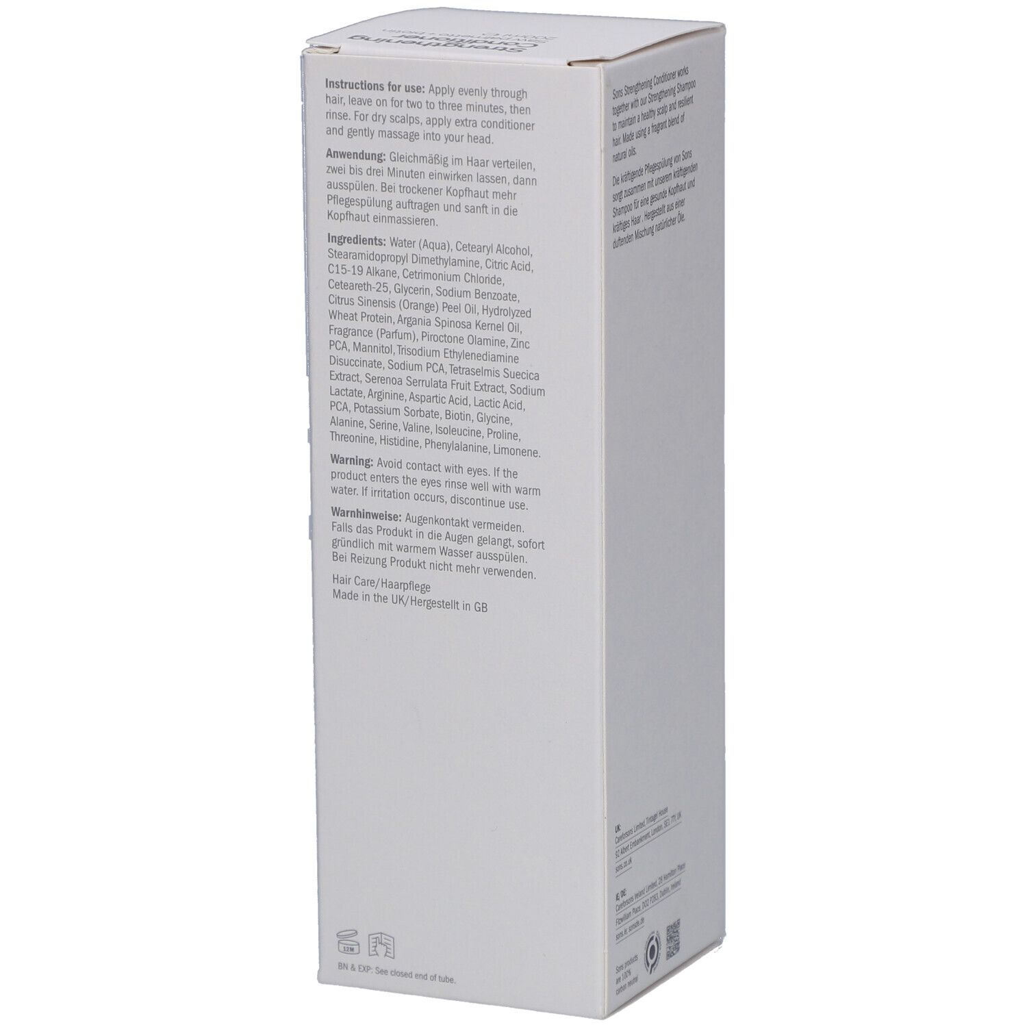 Sons DHT-Blocker Spülung  gegen Haarausfall mit Sägepalme, Anti-Schuppen & Parabenfrei, 200ml