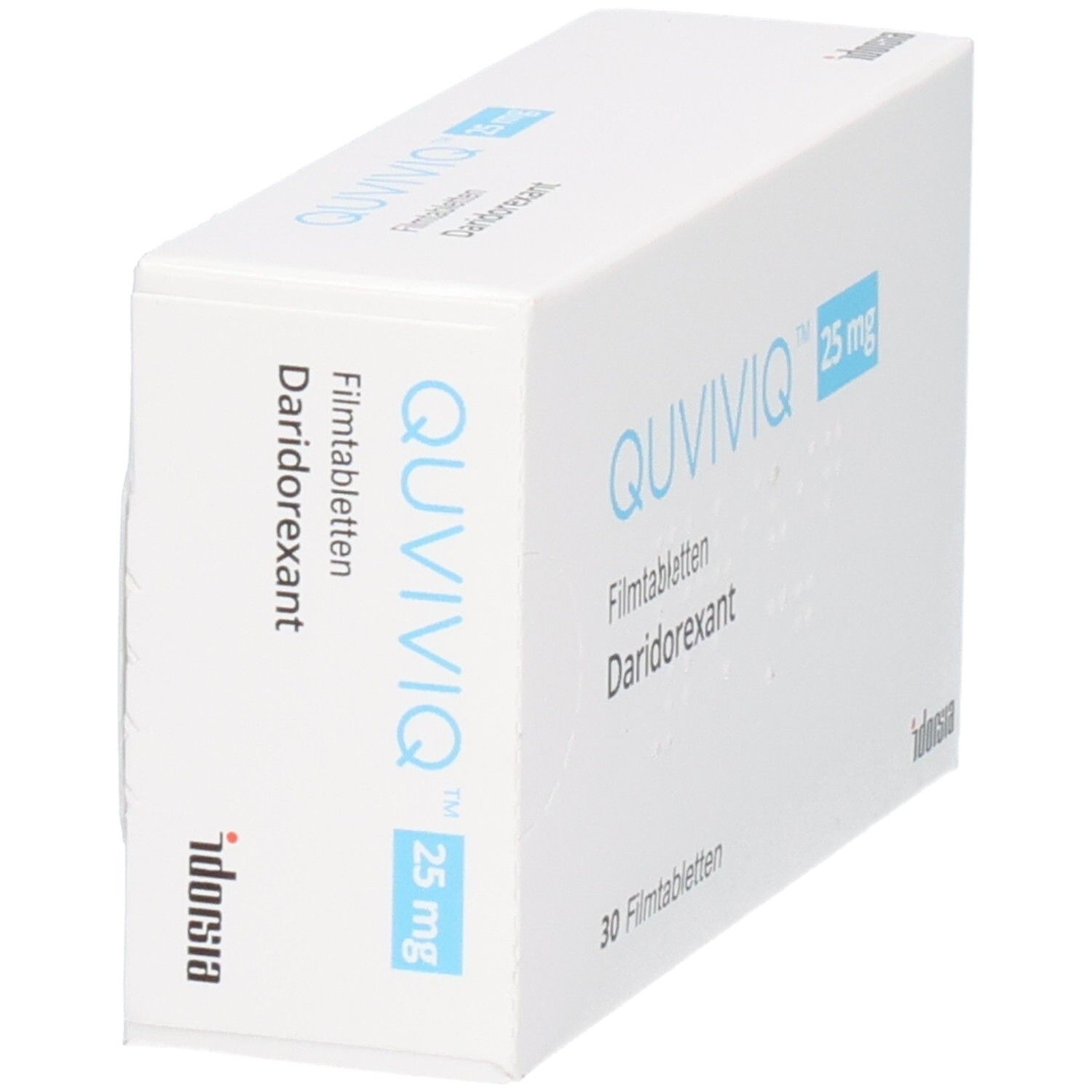 QUVIVIQ 25 mg Filmtabletten Daridorexant Schachtel, 30 Filmtabletten.