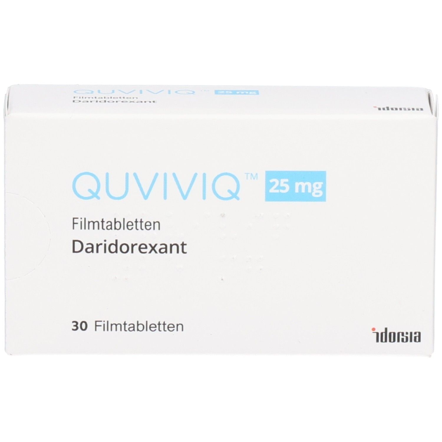 QUVIVIQ 25 mg Filmtabletten Daridorexant Schachtel, 30 Filmtabletten.