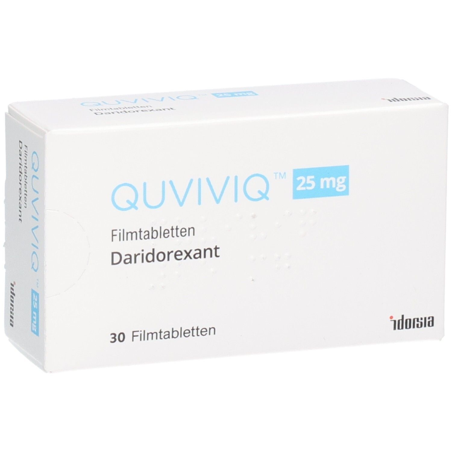 QUVIVIQ 25 mg Filmtabletten Daridorexant Schachtel, 30 Filmtabletten.