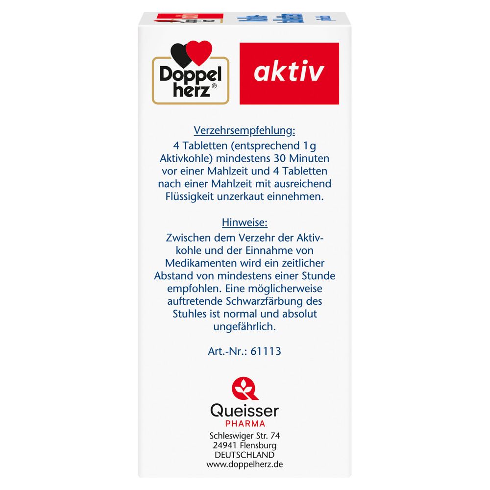 Seitenansicht der Packung mit Verzehrempfehlung und Herstellerinformationen.