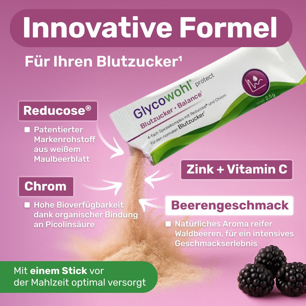 GLYCOWOHL Blutzucker Balance Sticks mit Reducose & Chrom