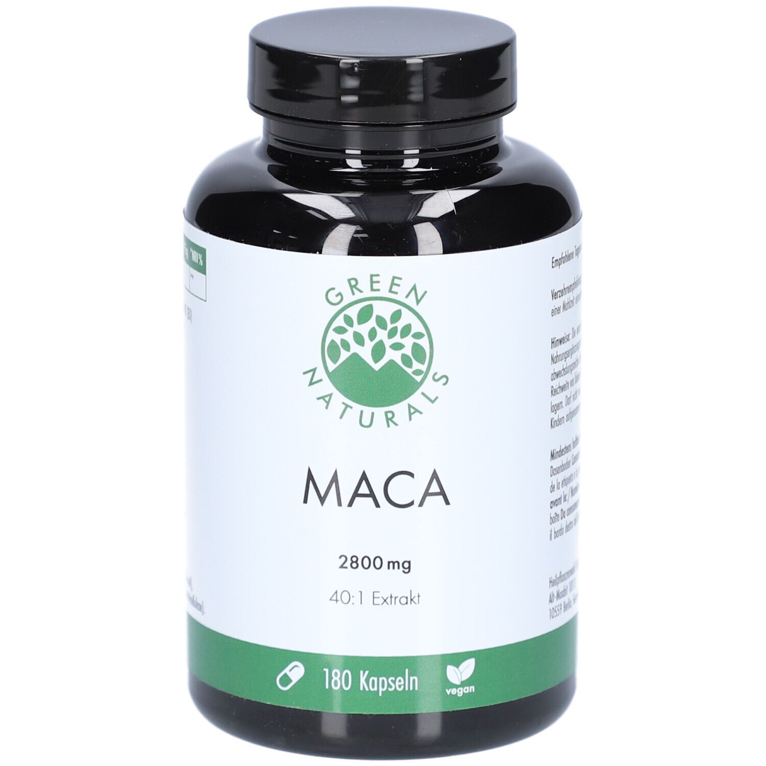 Green Naturals Maca 2800mg hochdos.40:1 vegan Kps. 180 St Kapseln
