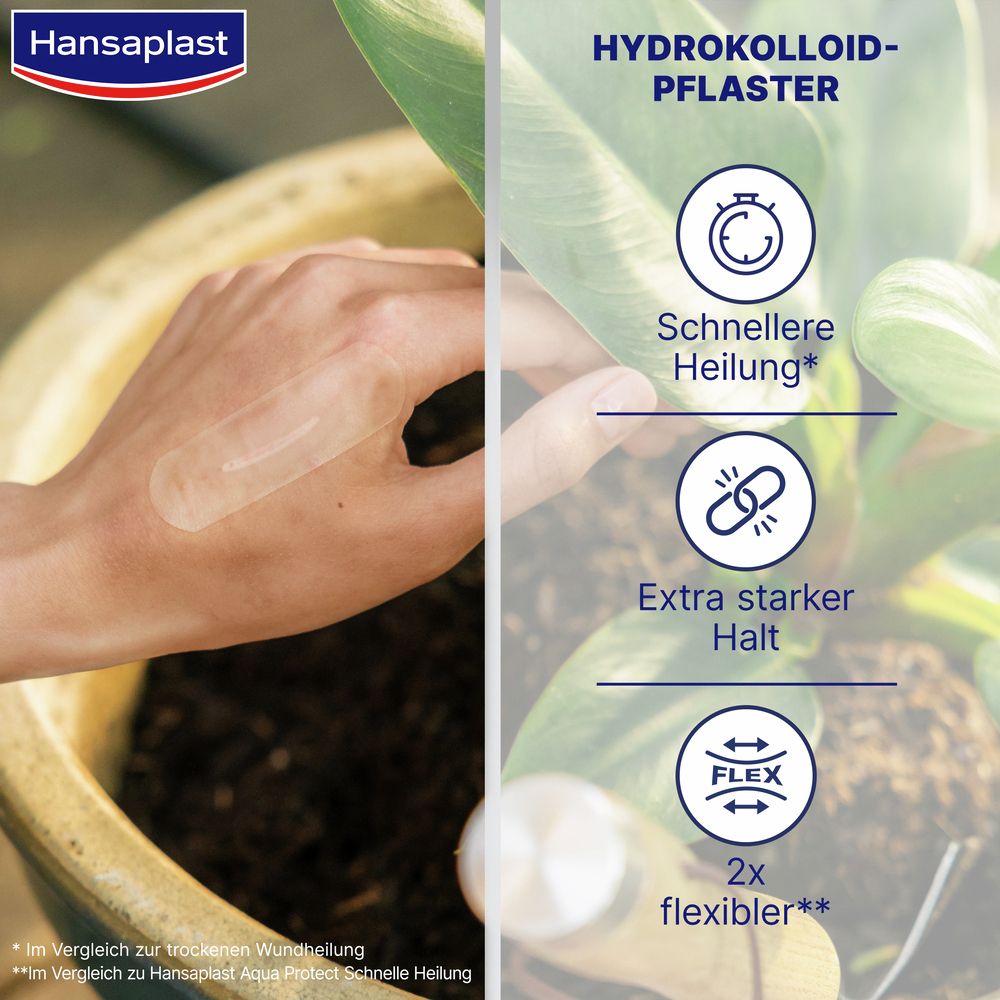 Hansaplast Zweite Haut Schutz | Hydrokolloid-Pflaster klein | Wasserdichtes Fingerpflaster