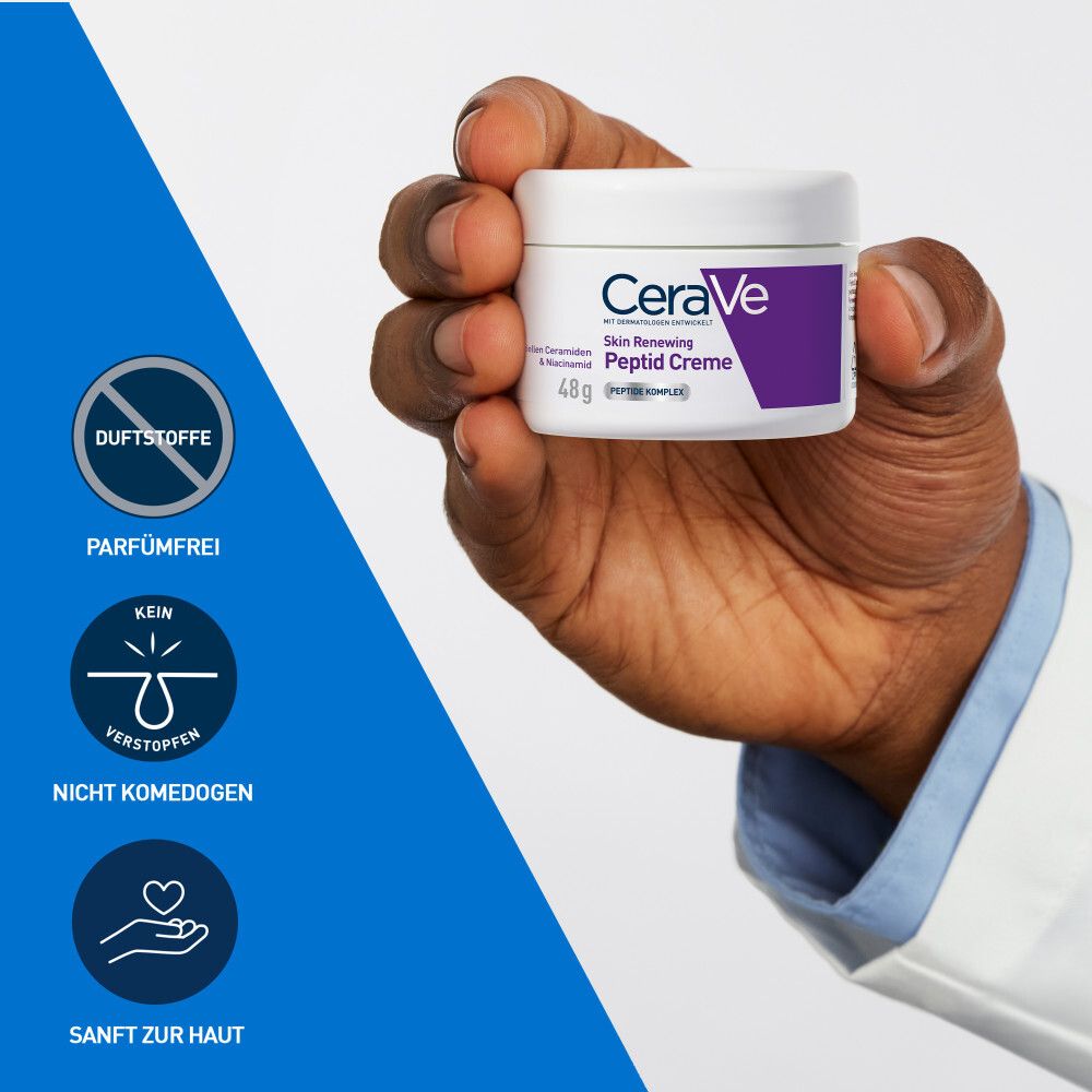 CeraVe Skin Renewing Peptid Creme Aufpolsternde Anti-Aging-Creme für eine aufgepolstertere Haut