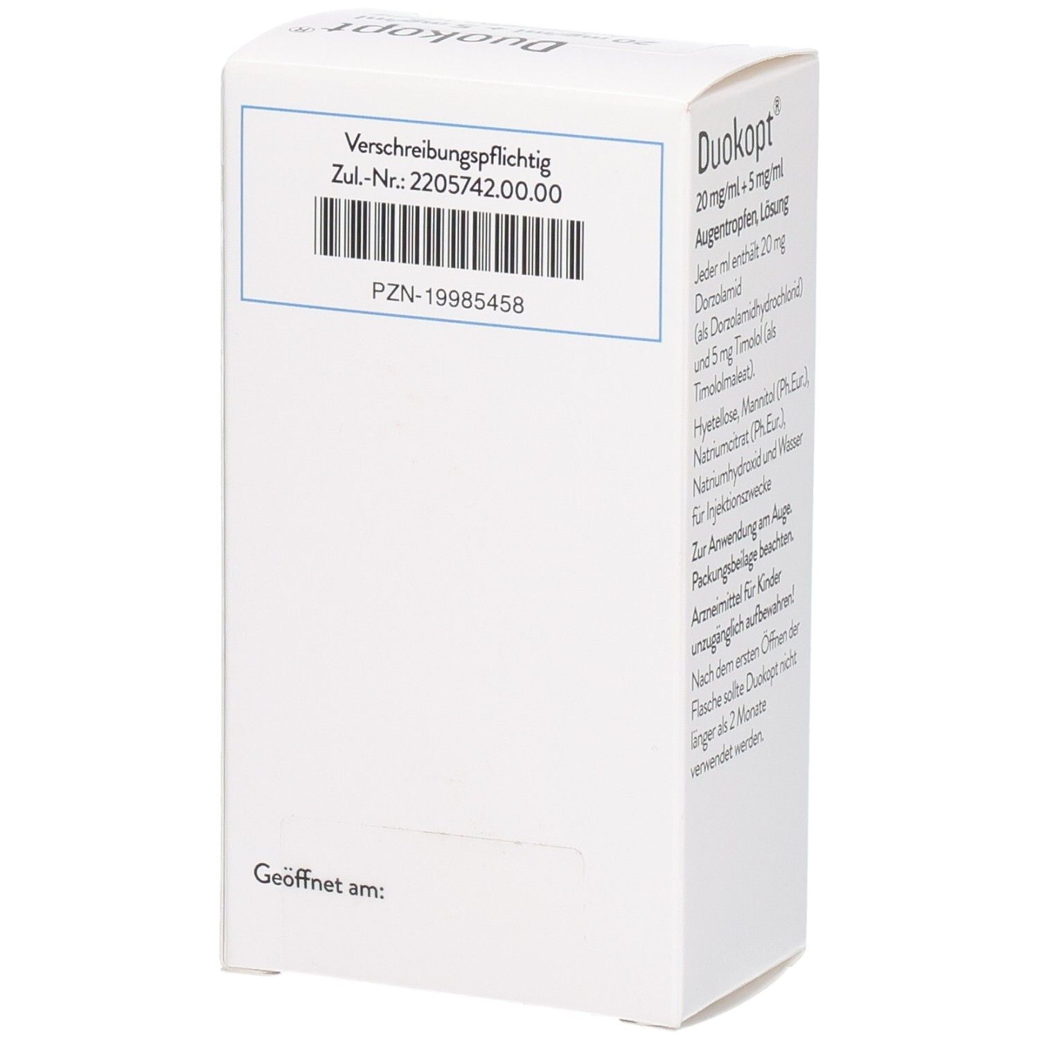 DUOKOPT 20 mg/ml + 5 mg/ml Augentropfen