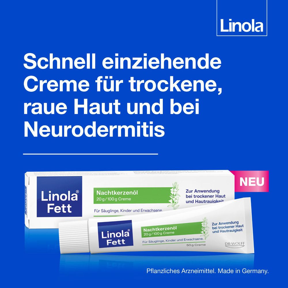 Linola Fett Nachtkerzenöl – pflanzliches Arzneimittel für trockene, raue Haut und bei Neurodermitis