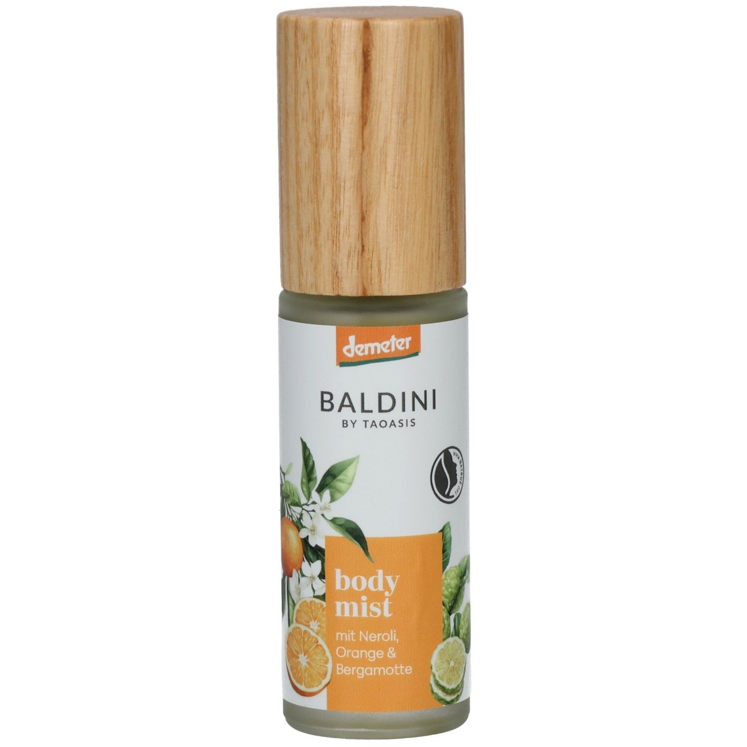 BALDINI Neroli & Orange Body Mist mit Holzdeckel. Demeter-zertifiziert.