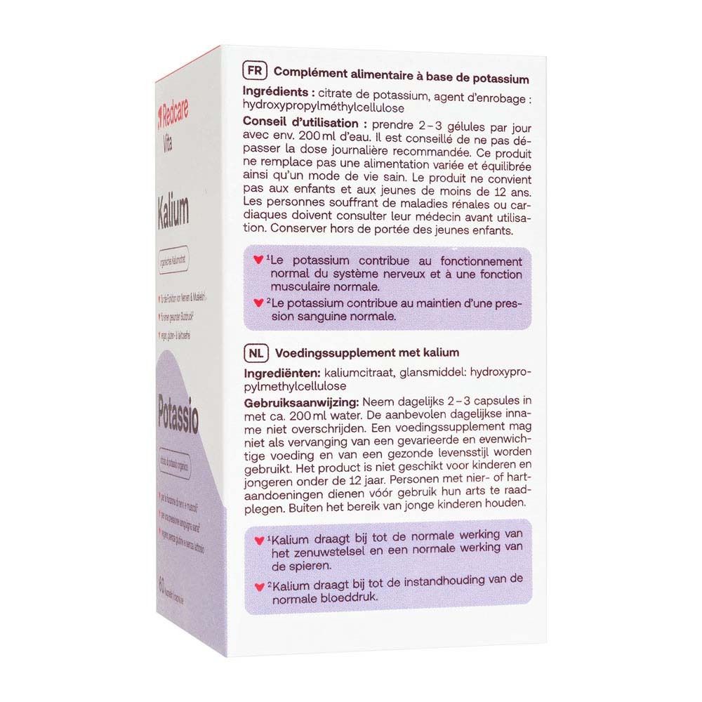 Rückseite der Verpackung mit Text in Deutsch, Italienisch, Französisch und Niederländisch.