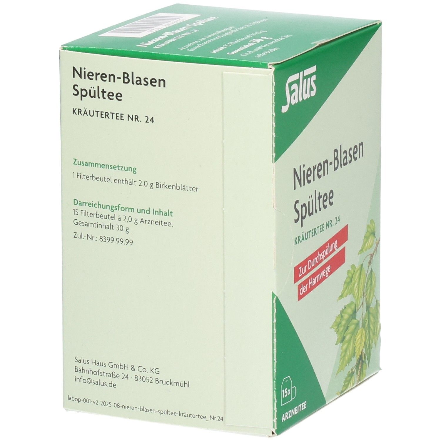 Nieren-Blasen Spültee Kräutertee Nr.24 Bio Salus 15 St Filterbeutel