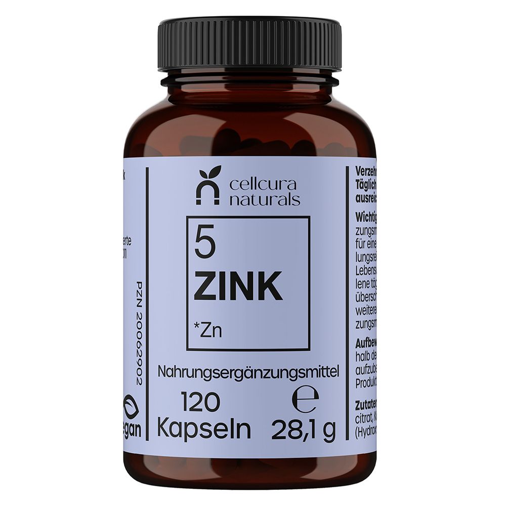Cellcura Naturals Zink 25 mg hochdos.vegan Kapseln 120 St