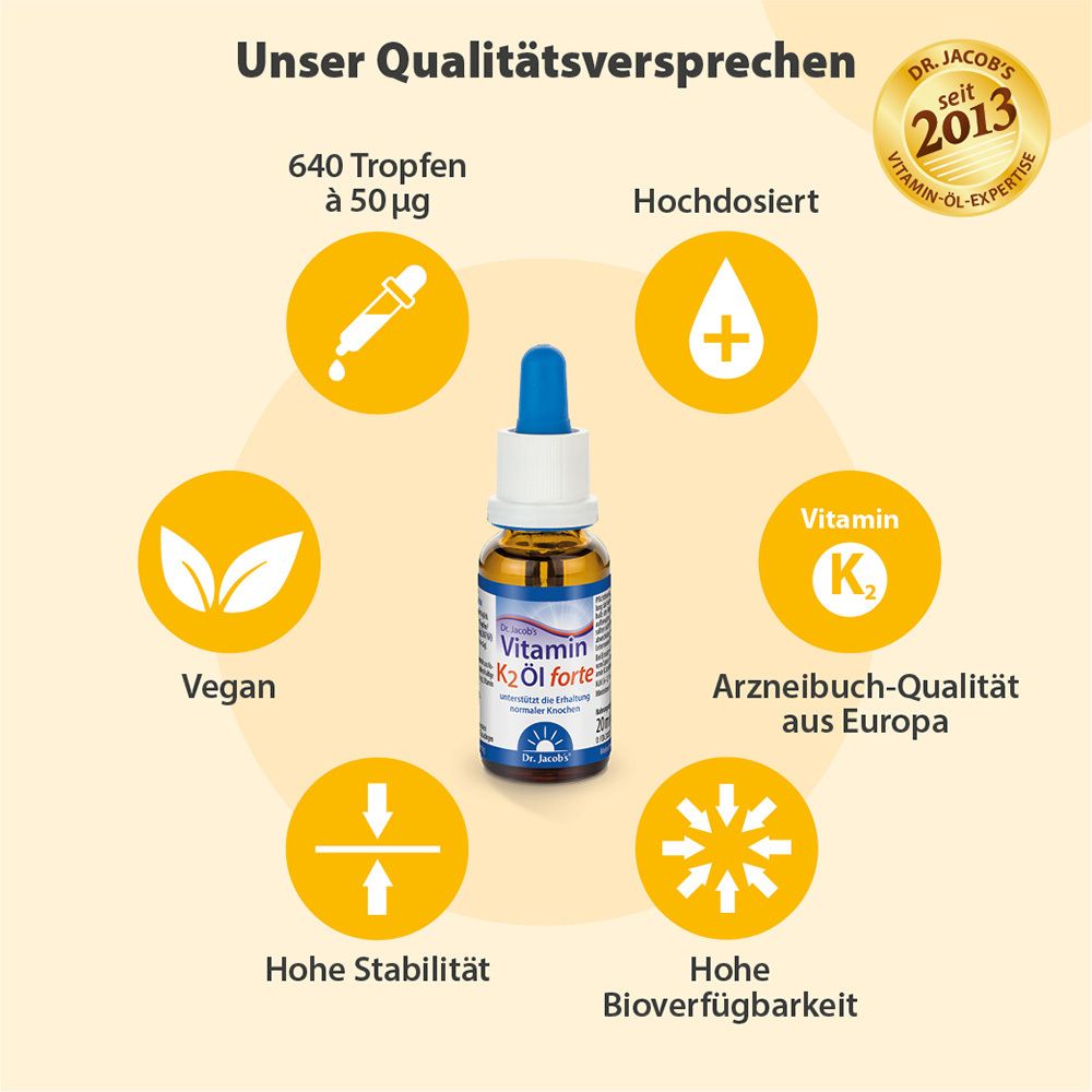 VITAMIN K2 ÖL forte 200µg all-trans MK7 Dr.Jac.FLE