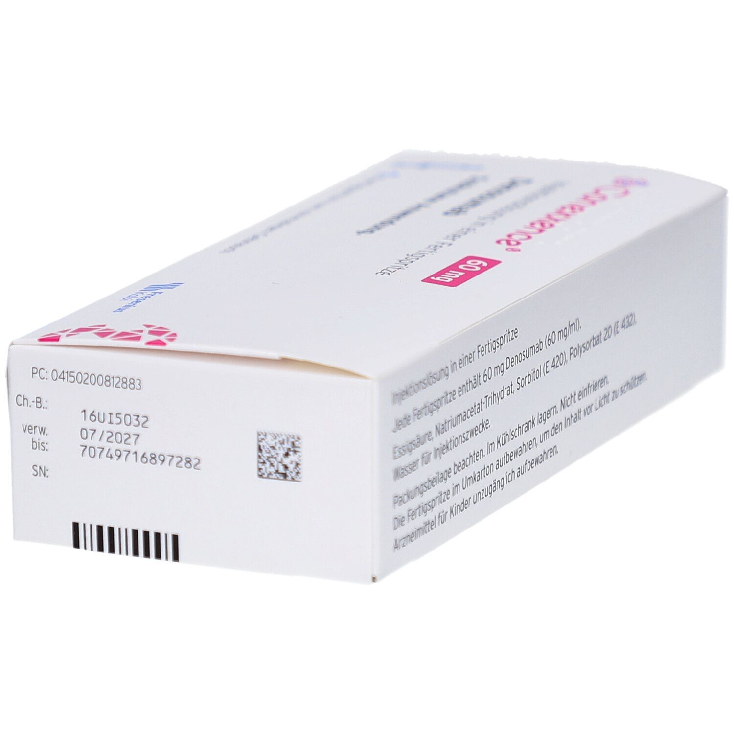 Weiße Produktverpackung mit Text und Logo. Aufschrift: CONEXXENCE 60 mg. Enthält Informationen zur Injektionslösung.