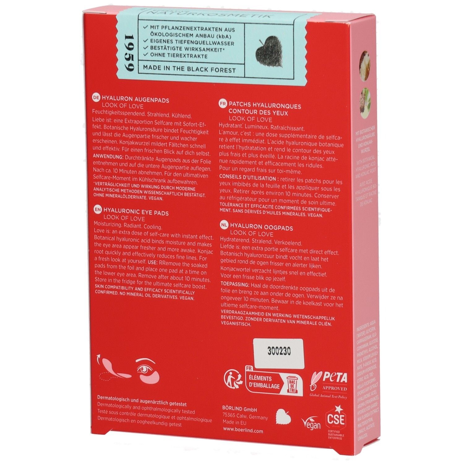 BÖRLIND Hyaluron Augenpads rosa