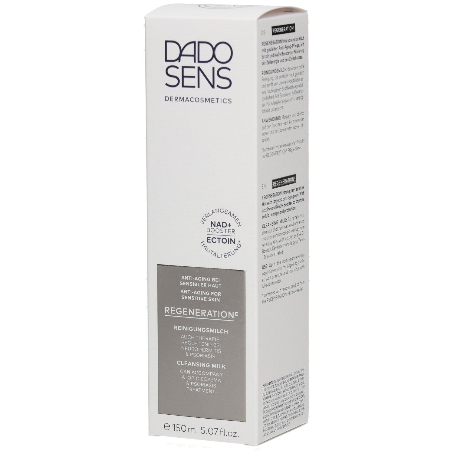 DADOSENS REGENERATION Reinigungs milch Verpackung. Anti-Aging für sensible Haut.