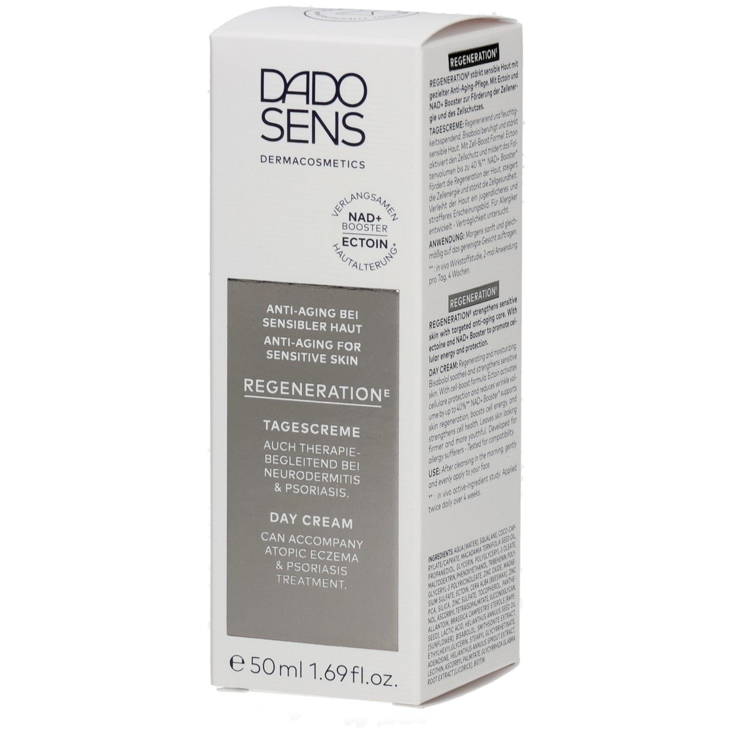 DADOSENS Regeneration Tagescreme Verpackung. Anti-Aging für sensible Haut.