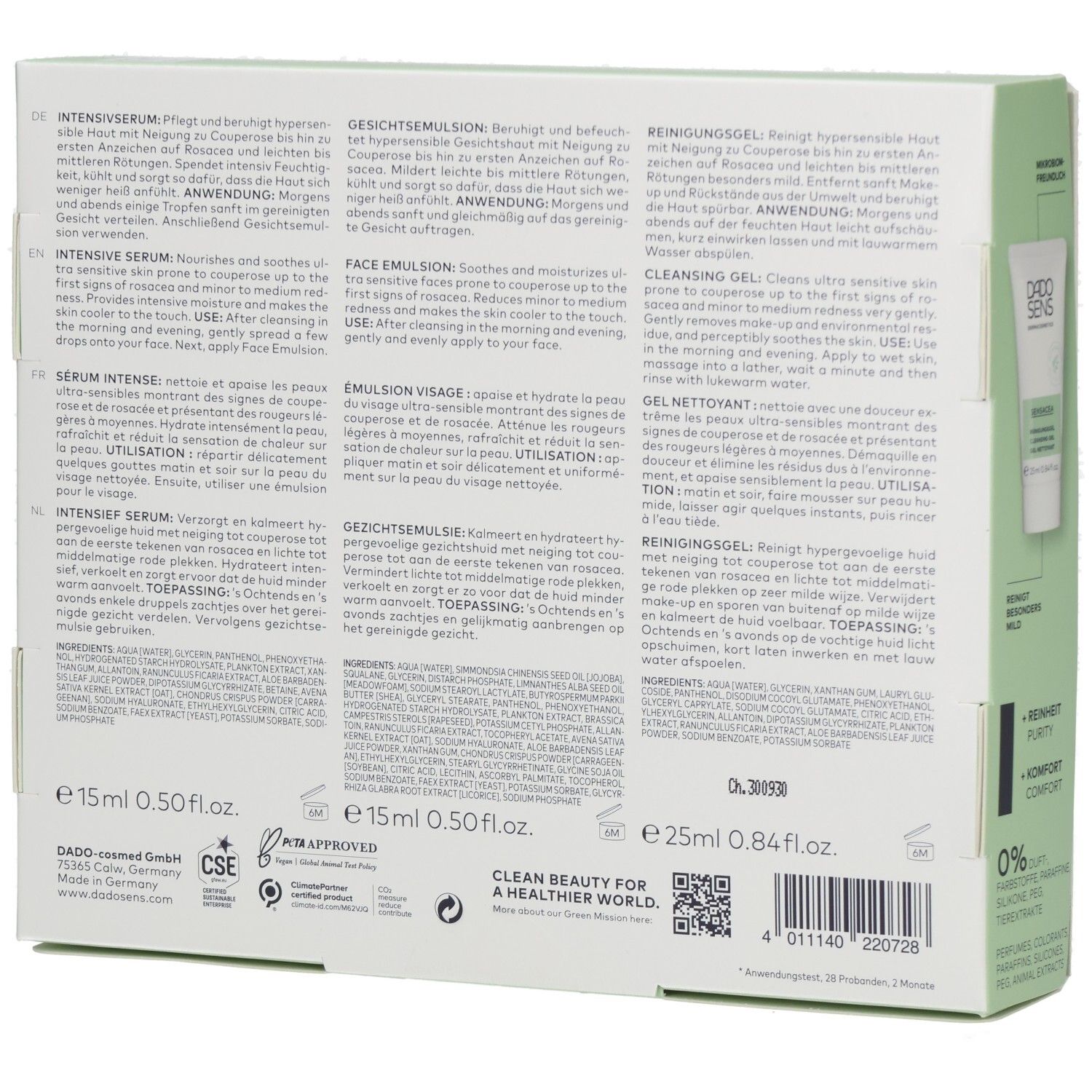DADO SENS SENSACEA Pflegeset Couperose & Rosacea