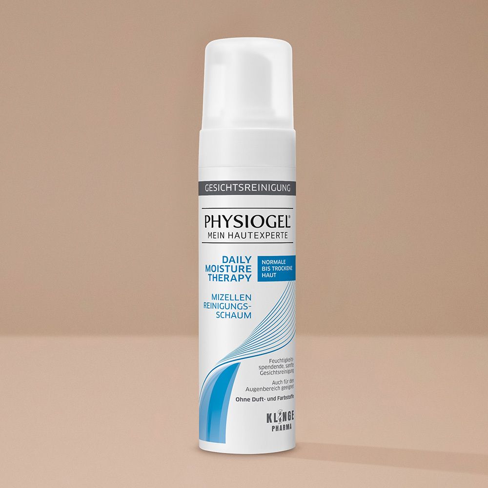 PHYSIOGEL® Mizellen Reinigungs-Schaum Flasche mit Pumpspender, isoliert.