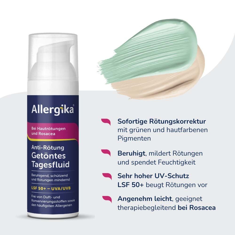 Allergika Anti-Rötung Getöntes Tagesfluid LSF 50+ | bei Hautrötungen und Rosacea