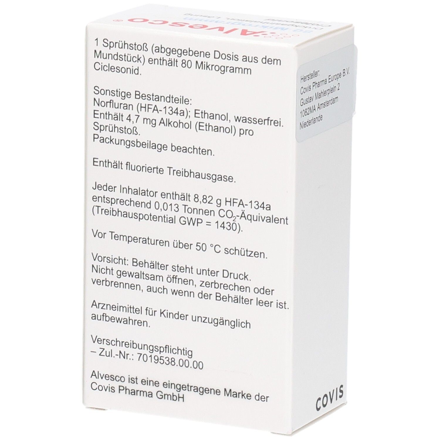 ALVESCO 80 µg 120 Hub Druckgasinhalation