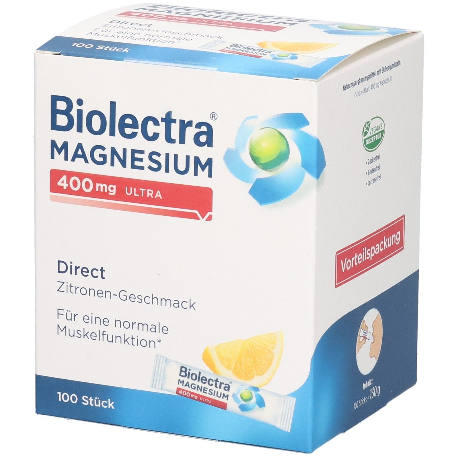 Biolectra Magnesium 400 mg ultra Direct Zitrone 100 St Pellets