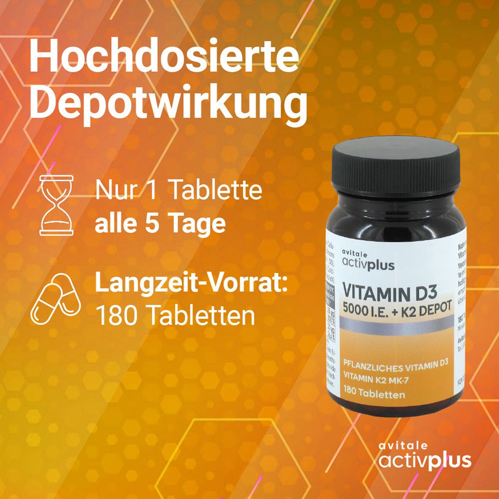 Hochdosierte Depotwirkung. Nur 1 Tablette alle 5 Tage. 180 Tabletten. Flasche.