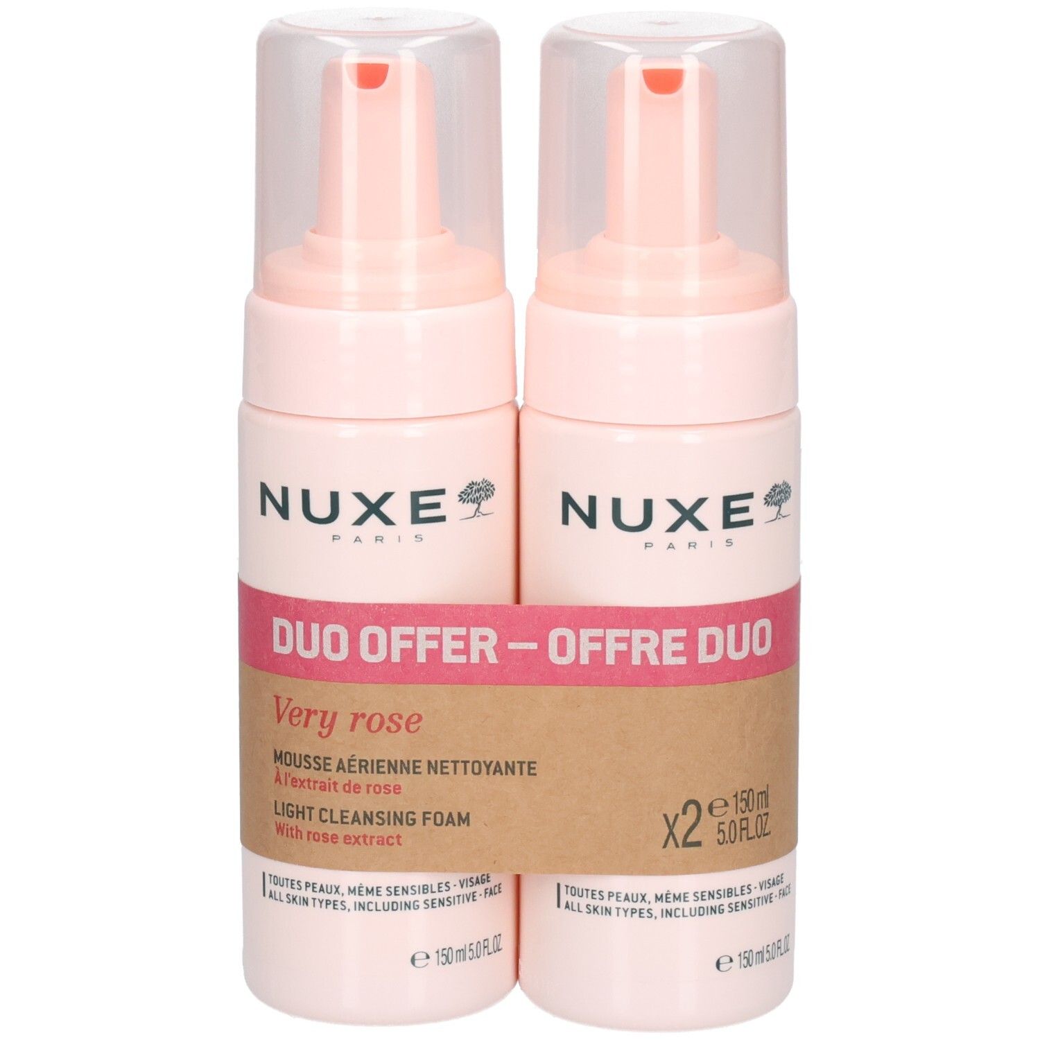 Nuxe Very Rose Reinigungsschaum Duo 2x150 ml Kombipackung
