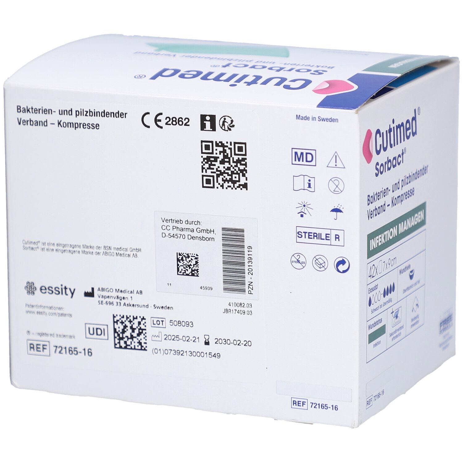 Cutimed® Sorbact® Kompresse 7 x 9 cm