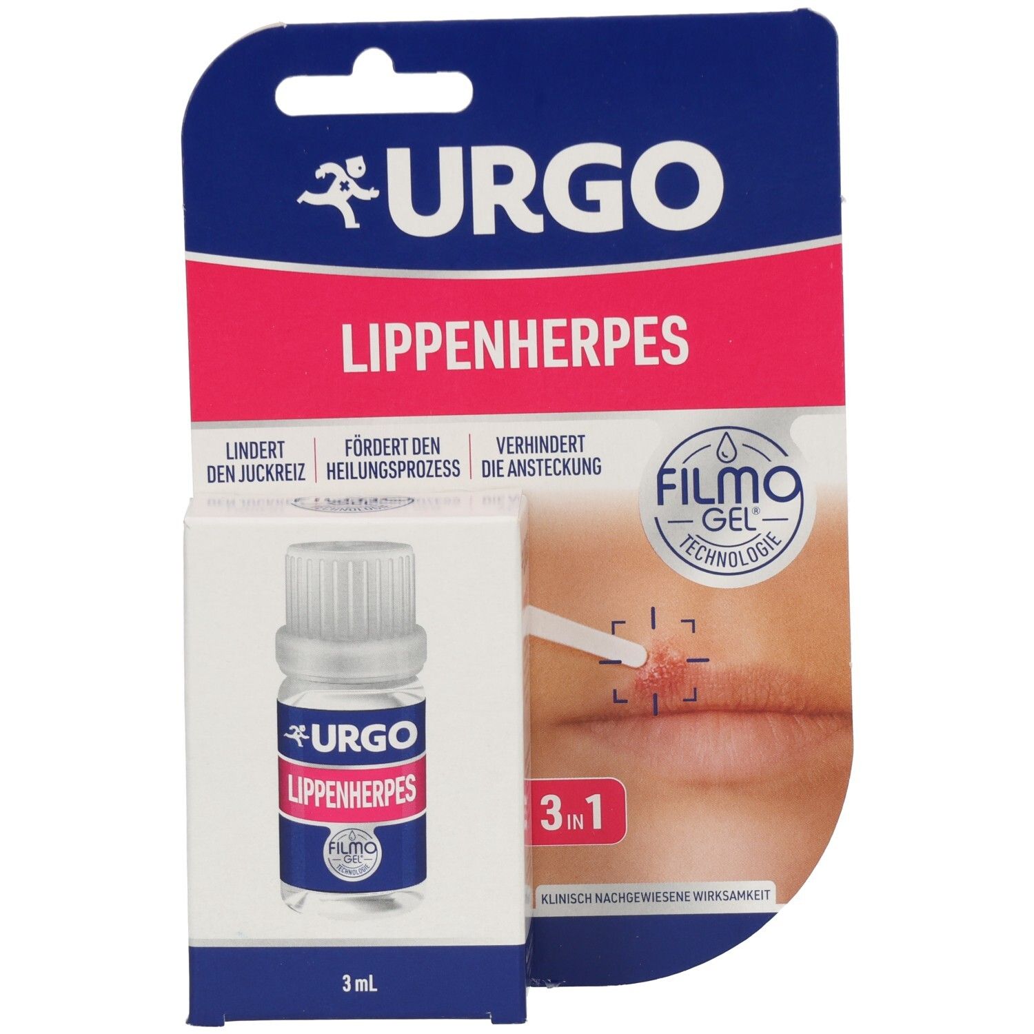 Urgo Lippenherpes flüssig 3 ml Flüssigkeit