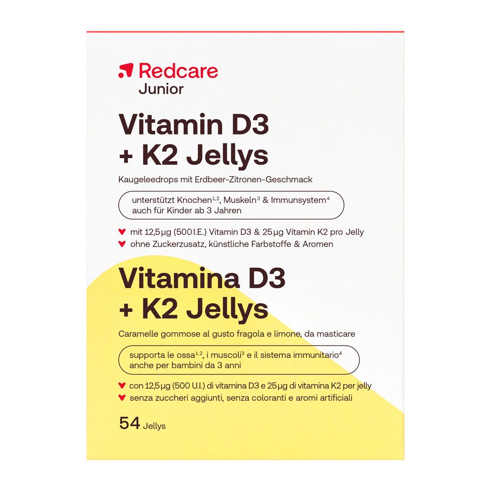 Redcare Junior Vitamin D3+ K2 Jellys 54 St Bonbons