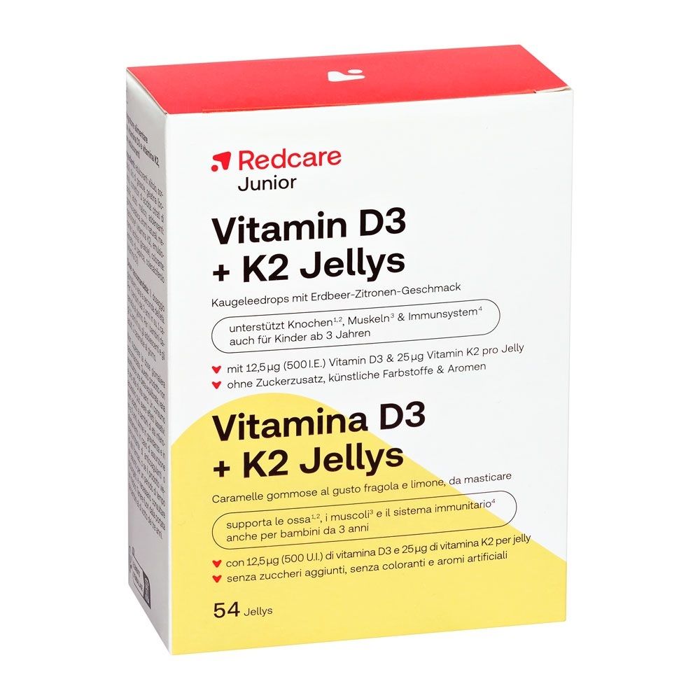 Redcare Junior Vitamin D3 + K2 Jellies, 54 Stück.