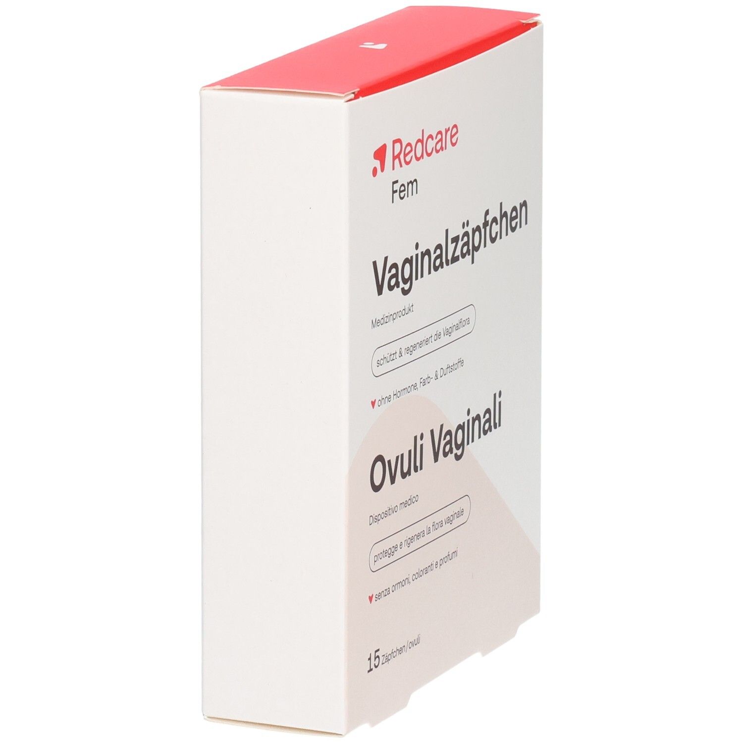 Redcare Fem Vaginalzäpfchen: unterstützt Ihr Wohlbefinden, hilft Schleimhaut zu regenerieren.