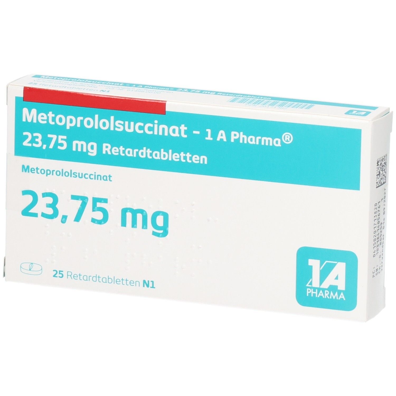 Metoprololsuccinat 23,75 mg Retardtabletten von 1 A Pharma.