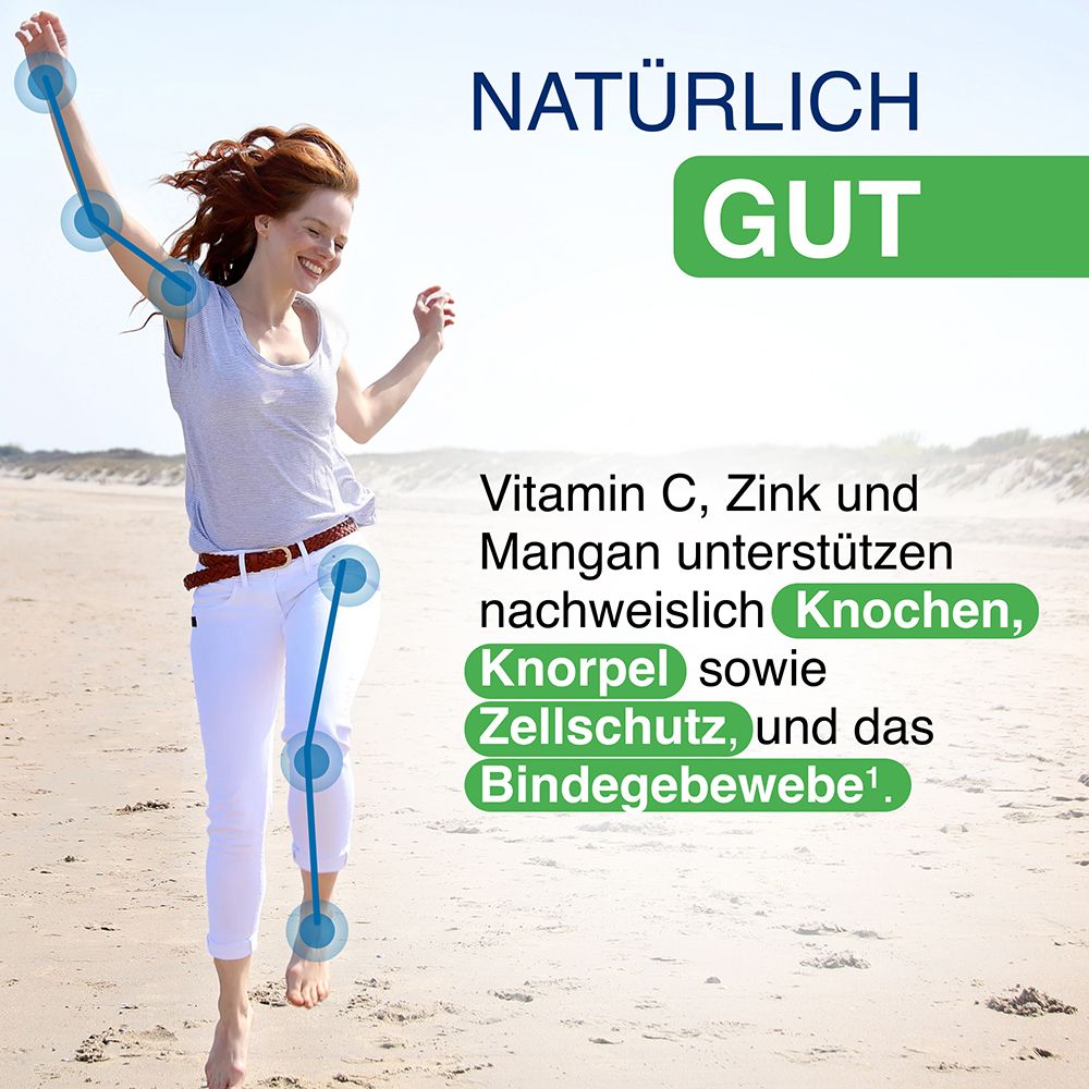 Rückseite der GELENCIUM® complex MSM Plus Packung mit Nährwertangaben und Inhaltsstoffen.
