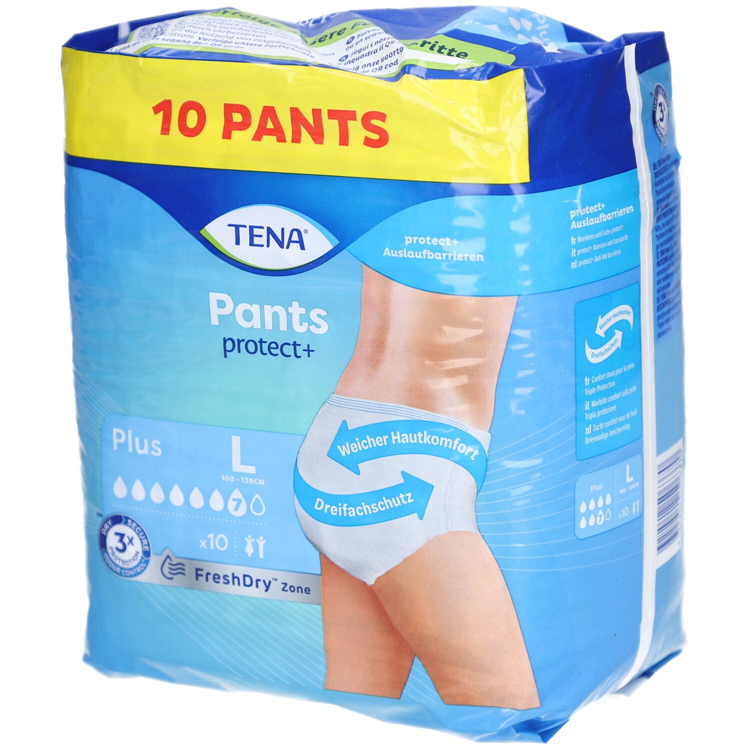 Tena Pants Plus L bei Inkontinenz 10 St Einweghosen