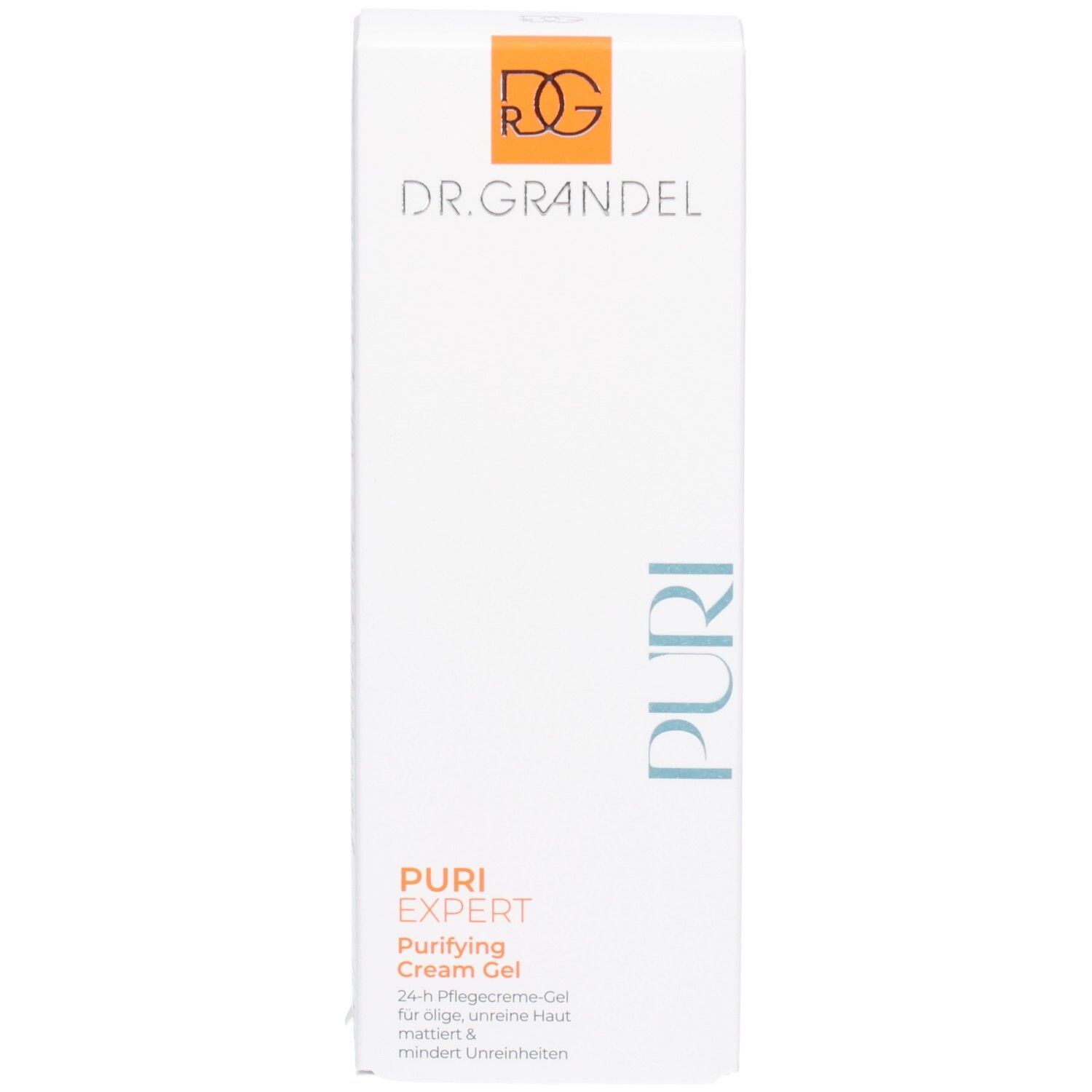 Verpackung für Dr. Grandel Puri Expert Purifying Cream Gel mit Produktinformationen.