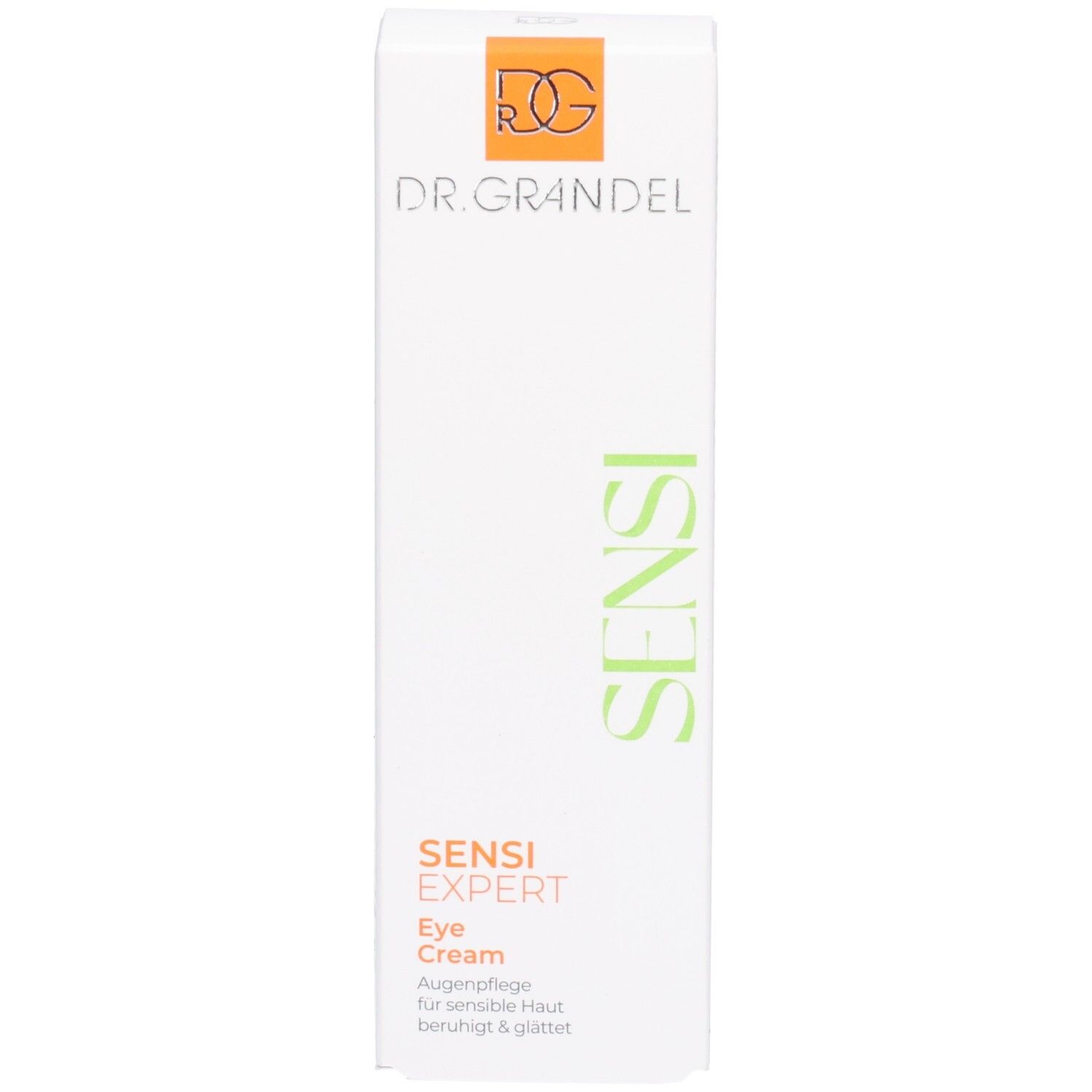 Vorderseite der Faltschachtel für Dr. Grandel Sensi Expert Eye Cream
