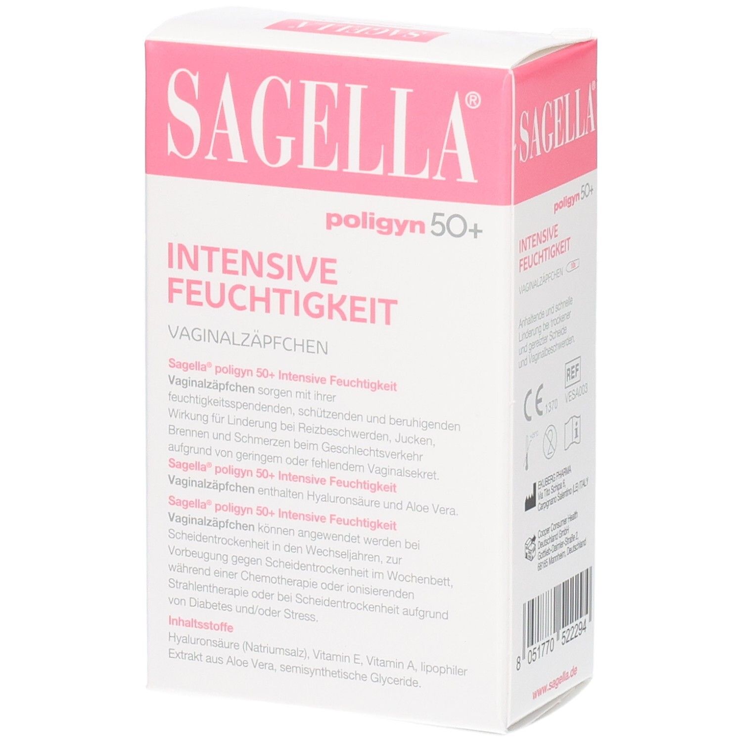SAGELLA® poligyn 50+ Intensive Feuchtigkeit Vaginalzäpfchen