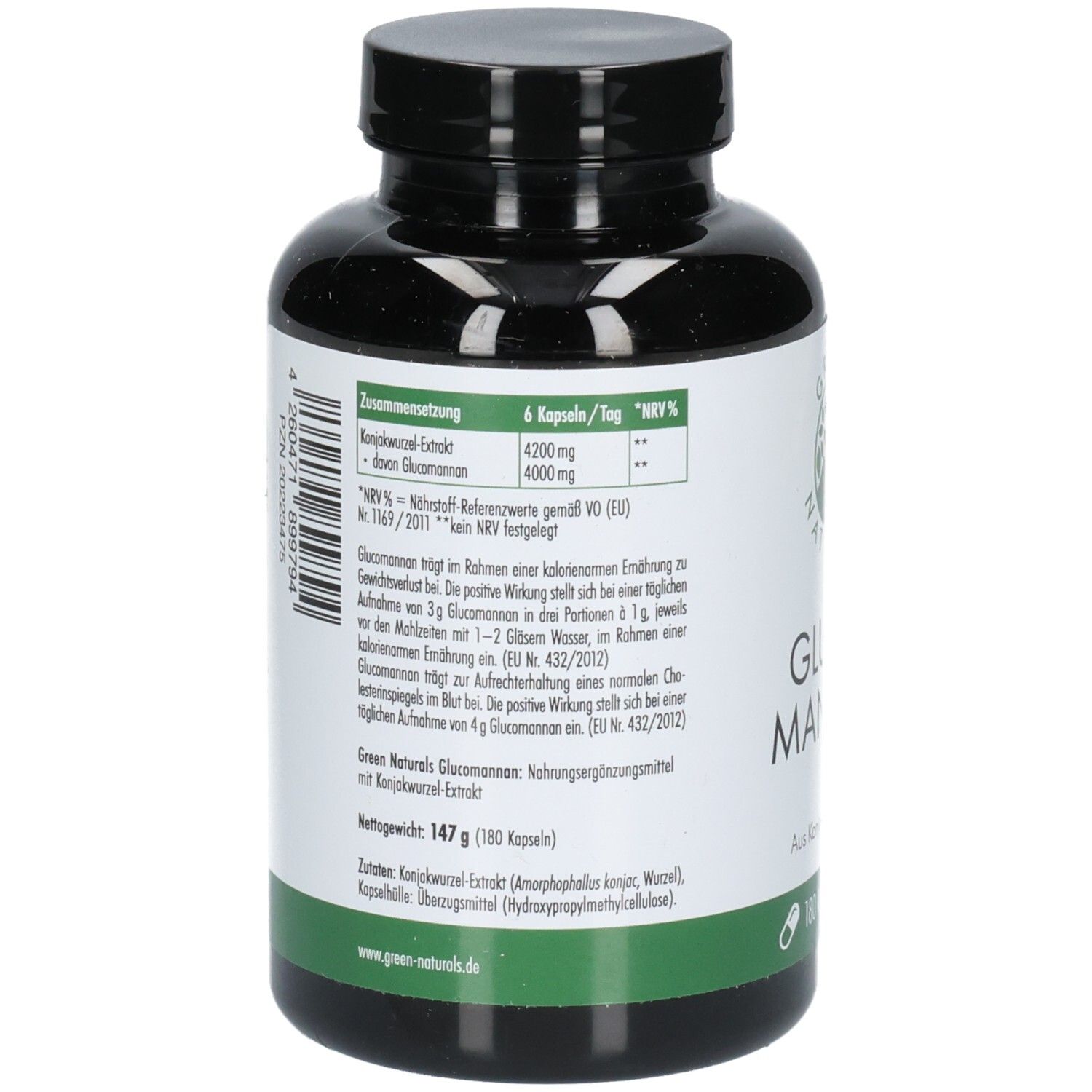 GREEN NATURALS® Glucomannan aus Konjakwurzelextrakt - 4000 mg - vegan