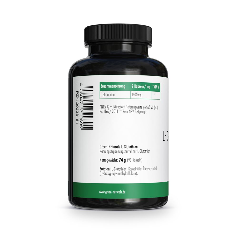 GREEN NATURALS® L-Glutathion Aminosäure - 1400 mg Extrakt - vegan 90 St