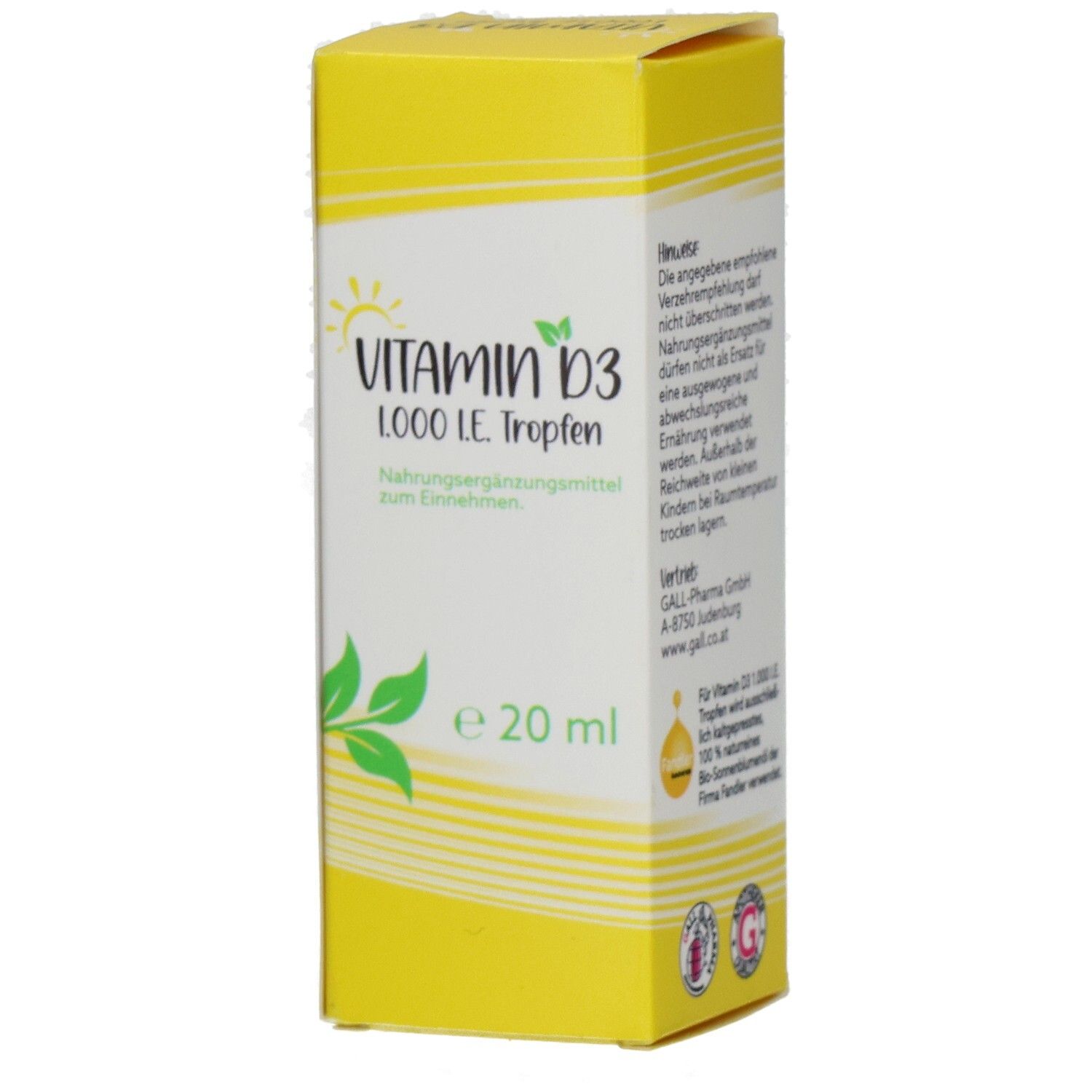 Vitamin D3 1000 I.e. Tropfen GPH 20 ml zum Einnehmen