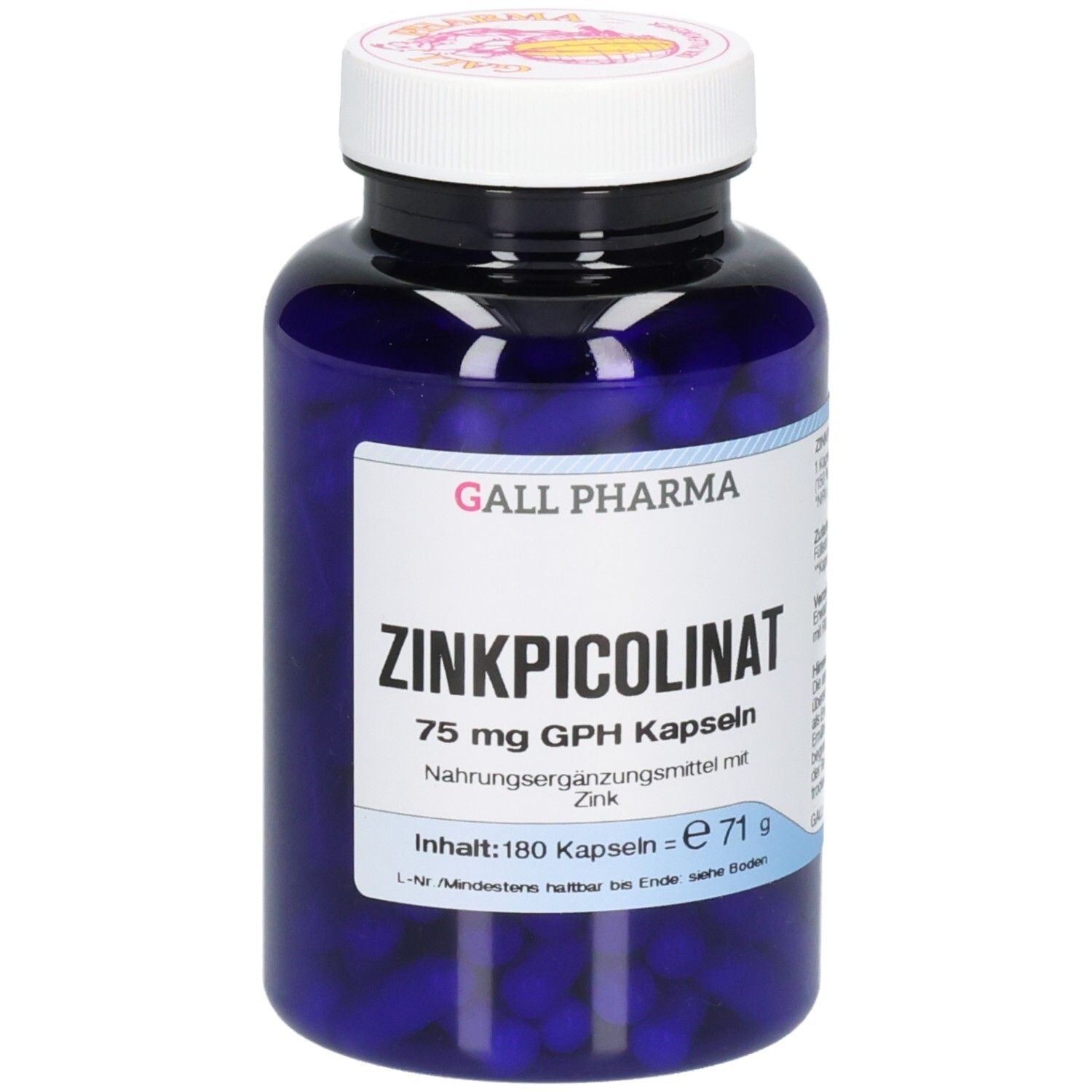 Zinkpicolinat 75 mg GPH Kapseln 180 St