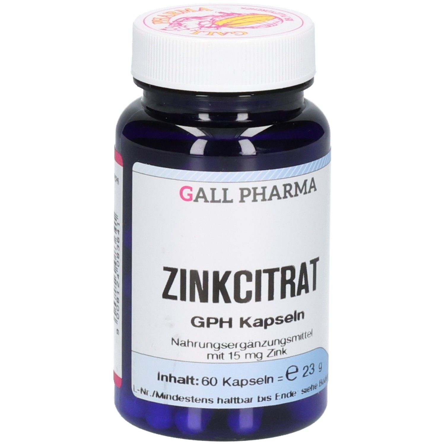 Zinkcitrat 15 mg Zink GPH Kapseln 60 St