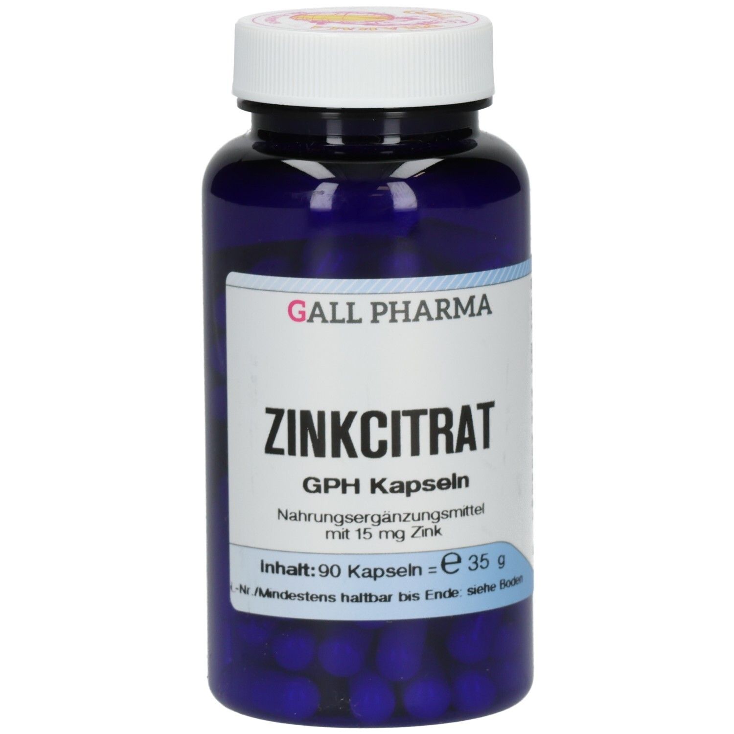 Zinkcitrat 15 mg Zink GPH Kapseln 90 St