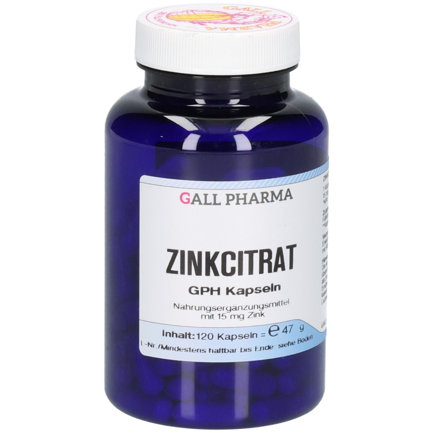 Zinkcitrat 15 mg Zink GPH Kapseln 120 St