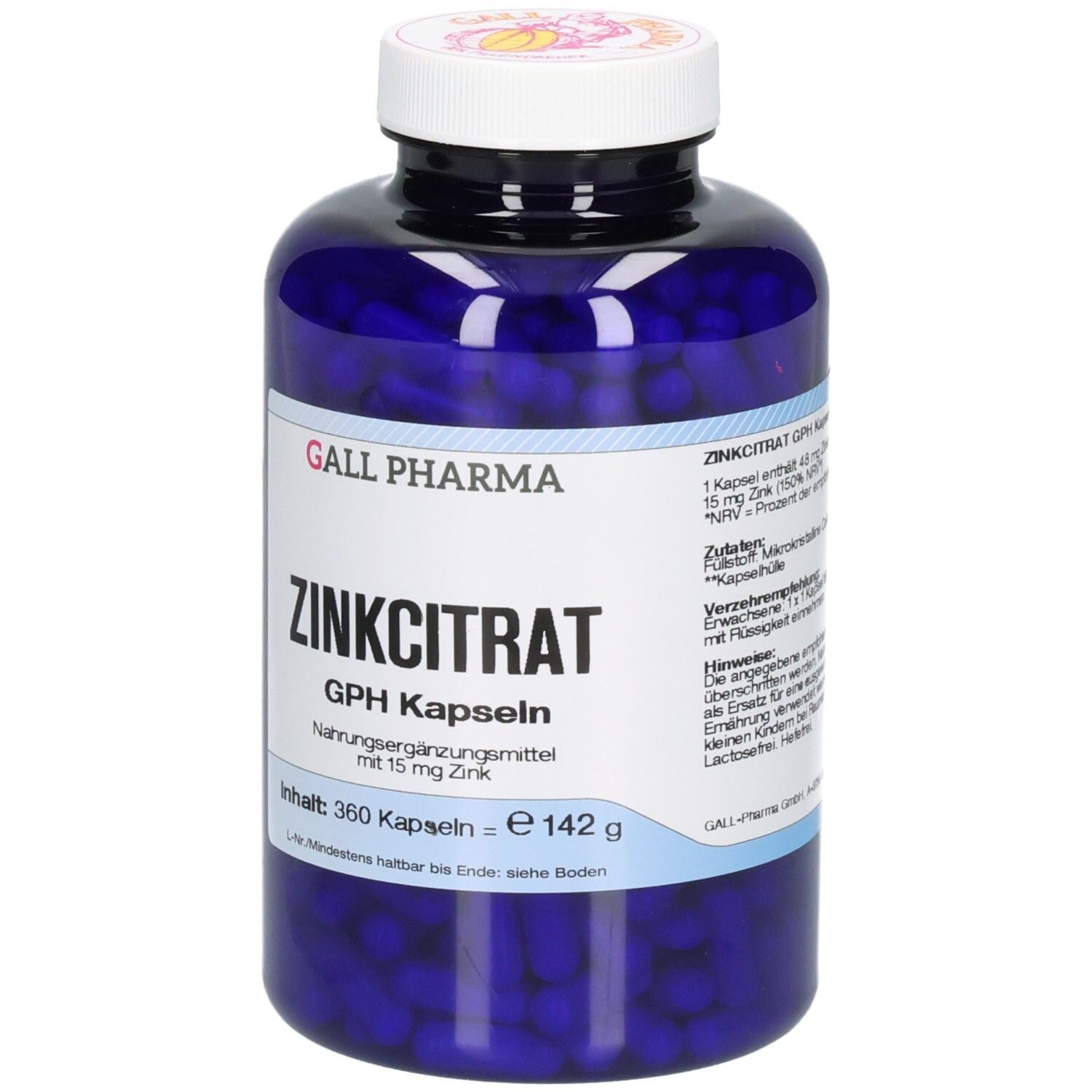 Zinkcitrat GPH 15 mg Kapseln