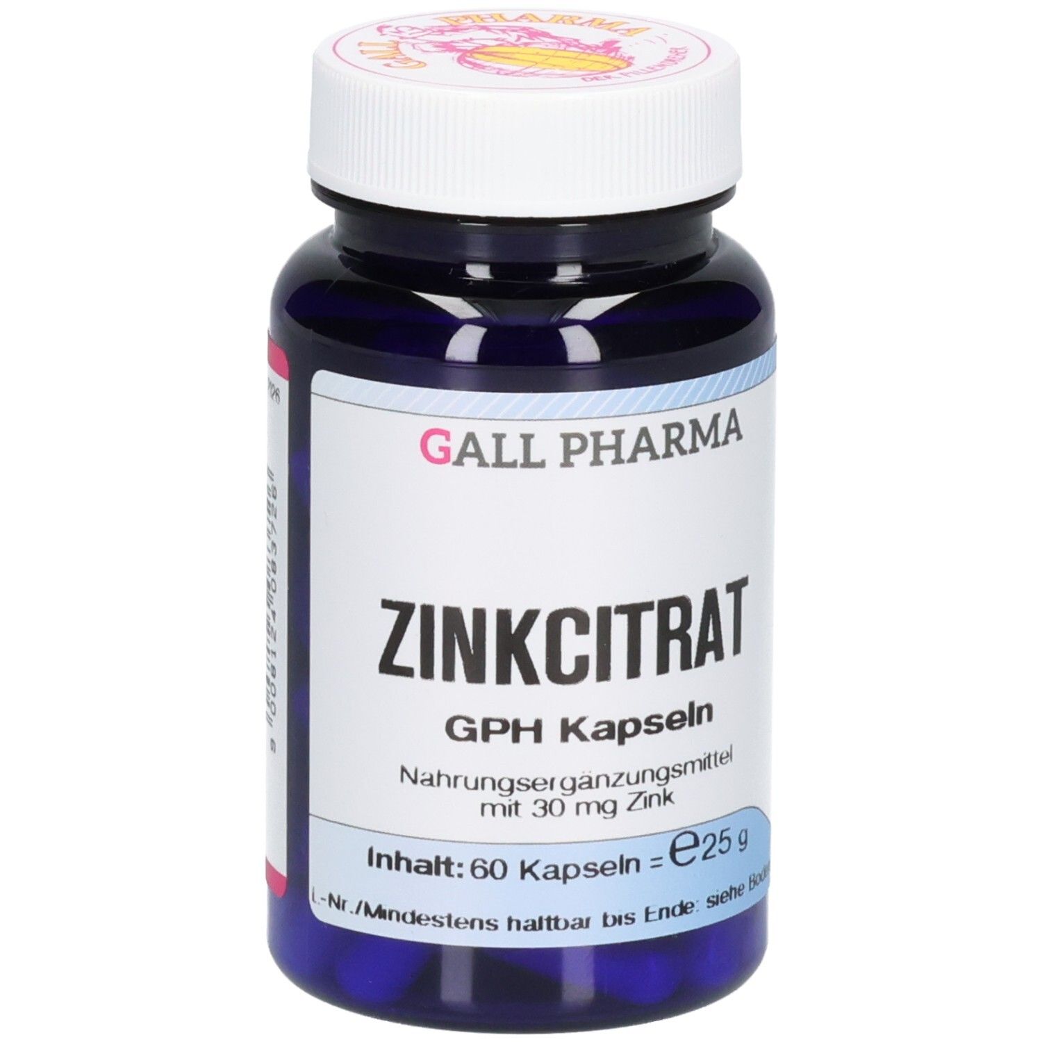 Zinkcitrat 30 mg Zink GPH Kapseln 60 St